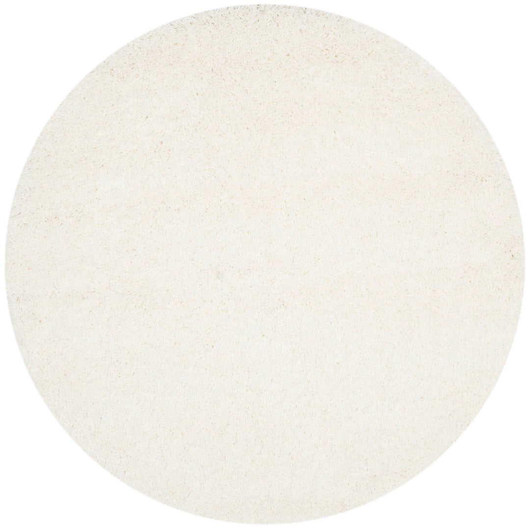 Assar White Area Rug Wade Logan® Rug Size: Round 9'