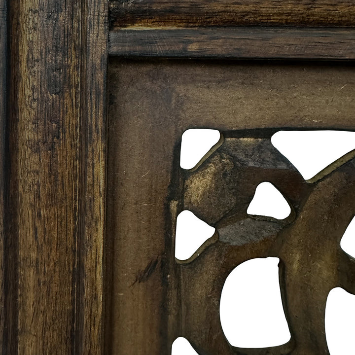 Wood Handmade Intricately Carved Floral Brown Wall Decor Set (Set of 2) Ophelia & Co.