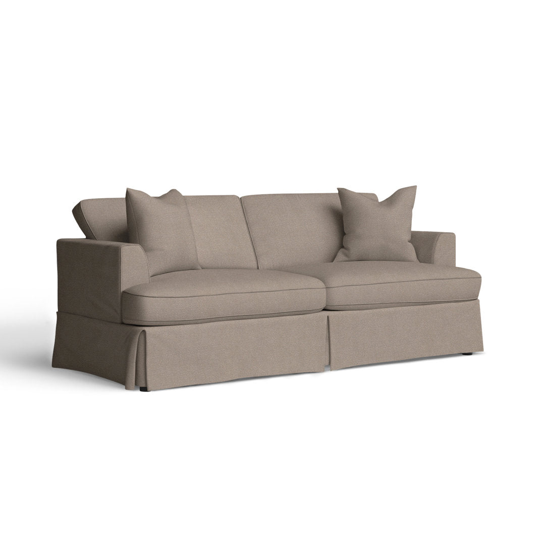 Lucia 93" Recessed Arm Slipcovered Sofa Bed Wayfair Custom Upholstery™ Fabric: Classic Smoke Twill