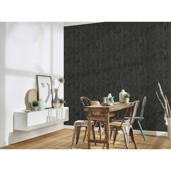 33' L x 21" W Texture Wallpaper Roll 17 Stories Color: Black/Gray Metallic