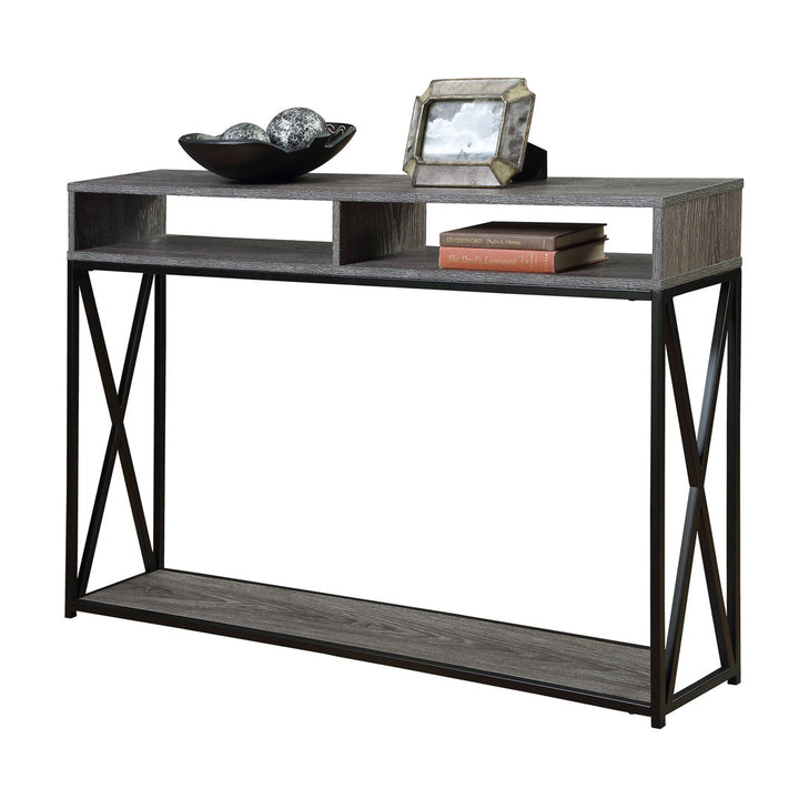 Ariyana 47.25" Console Table Lark Manor™ Top Color/Base Color: Weathered Gray Top/Black Base