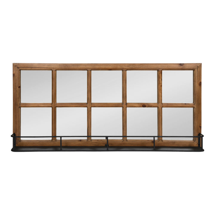 Prout Farmhouse Beveled With Shelves Accent Mirror Gracie Oaks Finish: Brown
