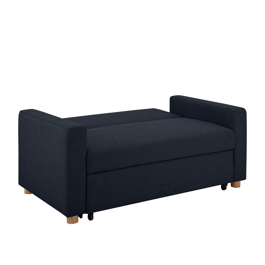 Serta Trinity Full Size Convertible Sleeper Sofa Serta Fabric: Navy Woven