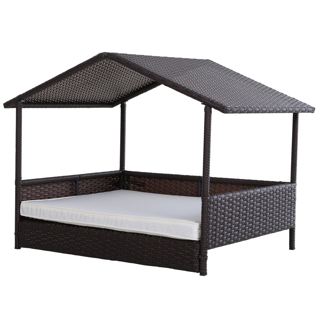 Lininger Wicker Dog House Three Posts™ Size: 27.5" H x 37.5" W x 27.25" D Finish: Brown