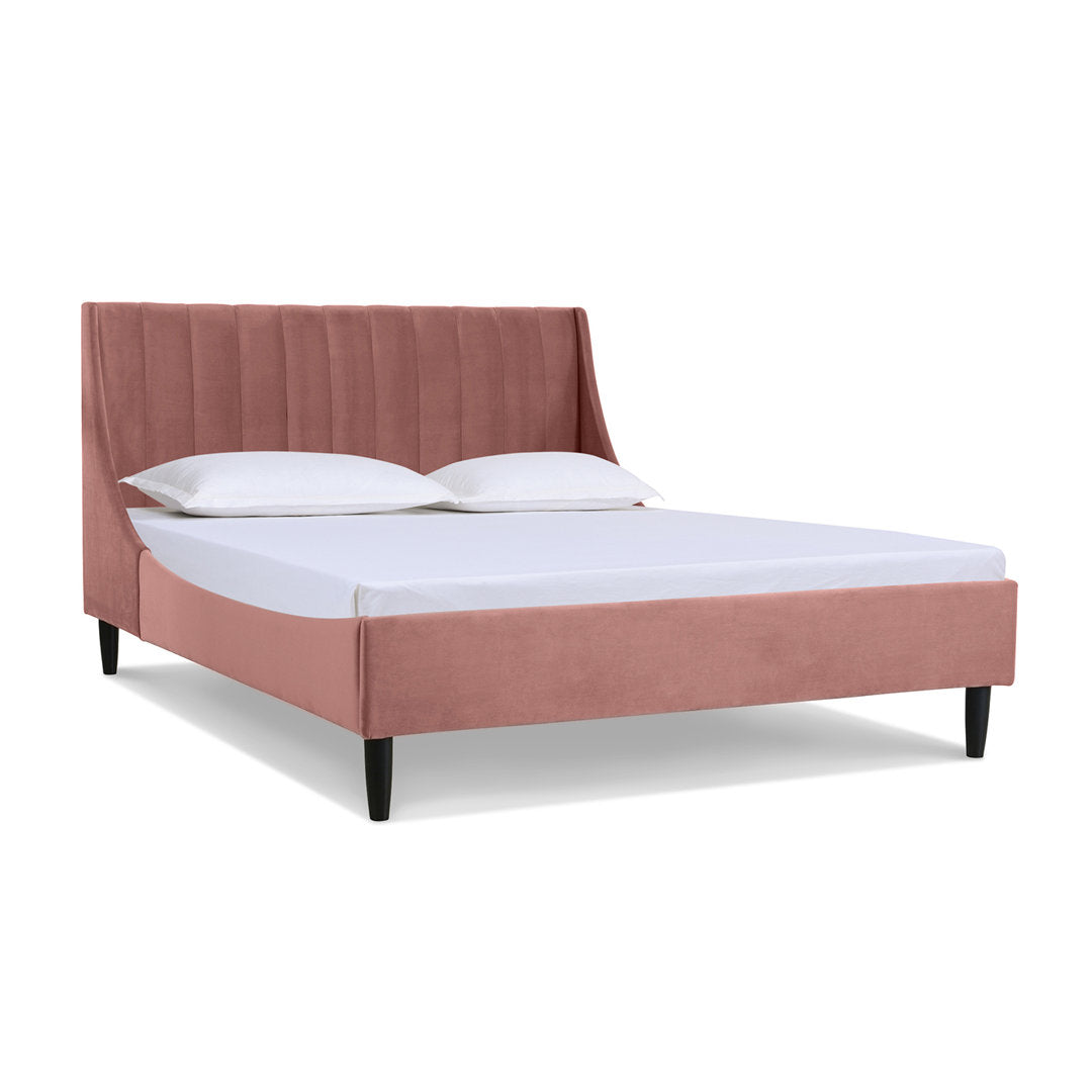 Helaina Tufted Upholstered Low Profile Platform Bed Wade Logan® Color: Ash Rose Velvet Size: Queen