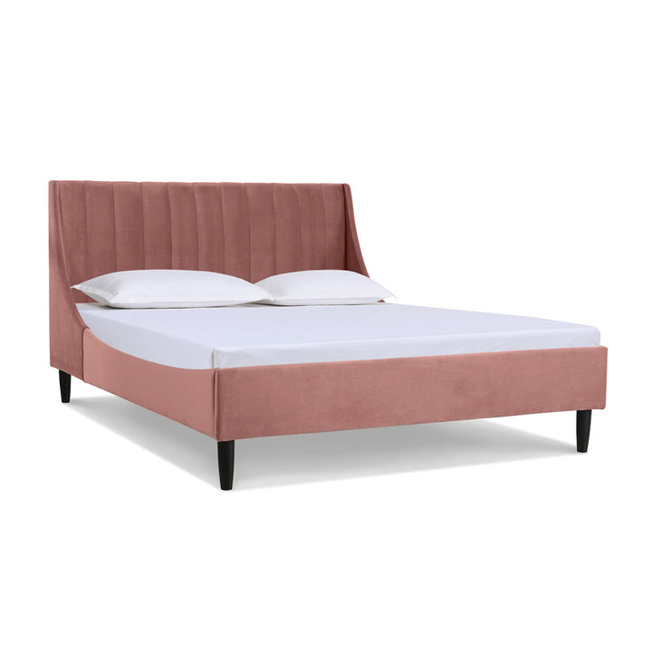 Helaina Tufted Upholstered Low Profile Platform Bed Wade Logan® Color: Ash Rose Velvet Size: Queen