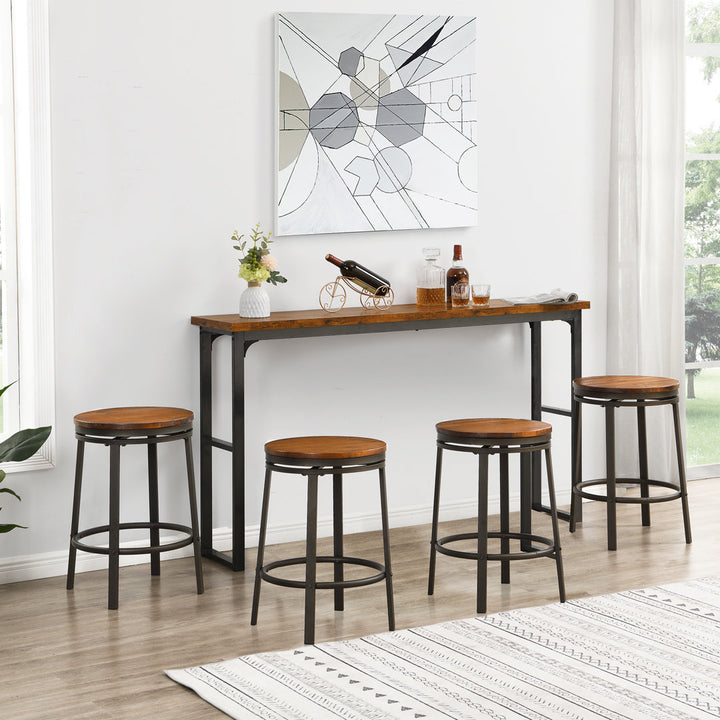 Solid Wood Swivel 24.2" Counter Stool for Dining Room Bistro (Set of 2) Williston Forge