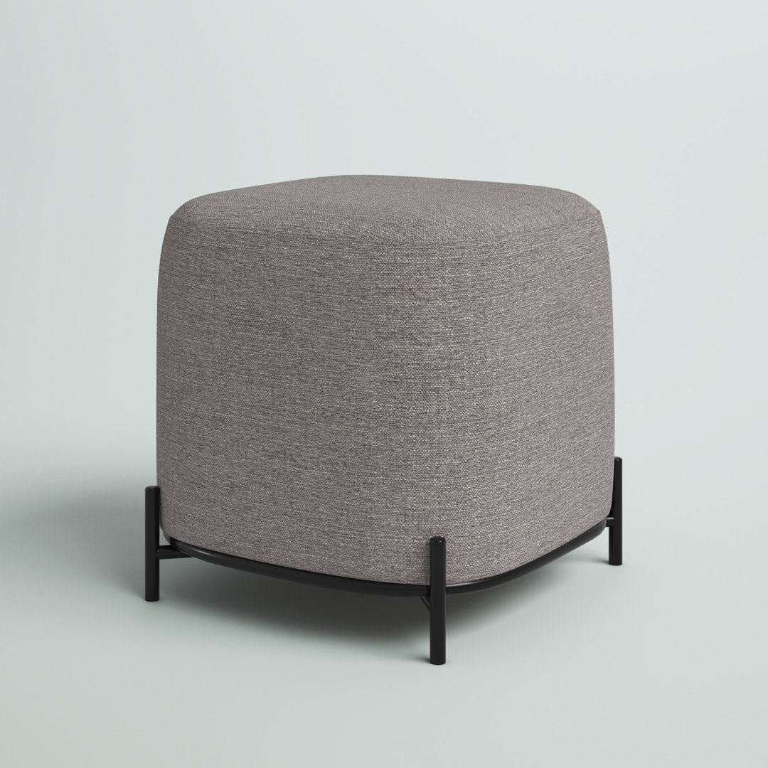 Ohman 16.5'' Wide Square Cube Ottoman Mercury Row® Leg Color: Black Body Fabric: Gray Basketweave