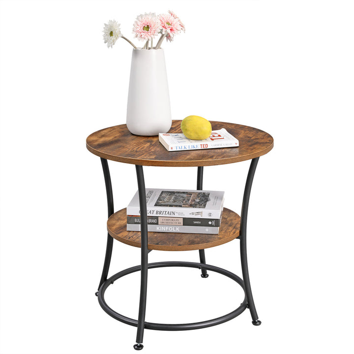 Rolande End Table with Storage Millwood Pines Table Top Color: Rustic Brown