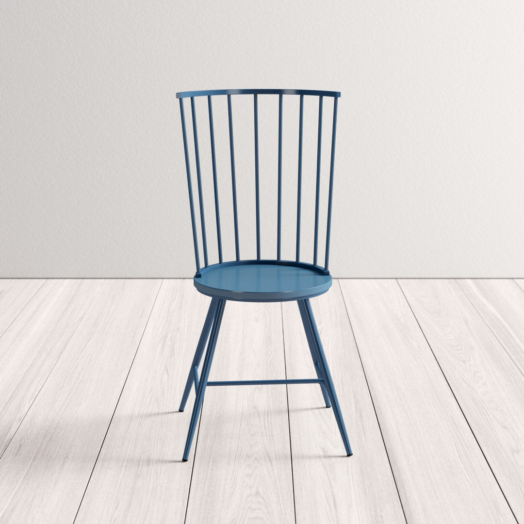 Kennamer Metal Slat Back Side Chair (Set of 2) Laurel Foundry Modern Farmhouse® Color: Bluesteel