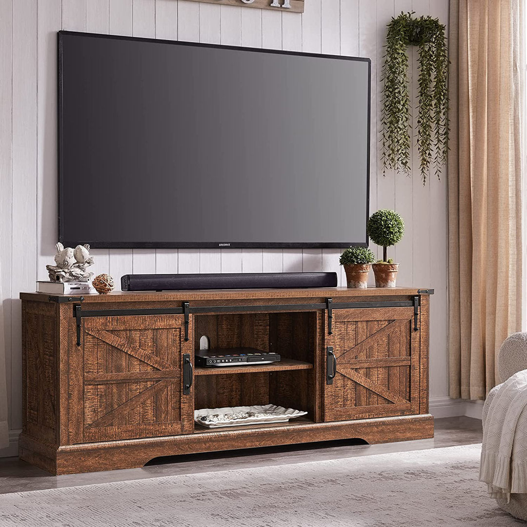 Bryndee Farmhouse TV Stand, Entertainment Center for TVs up to 75" Gracie Oaks Color: Reclaimed Barnwood