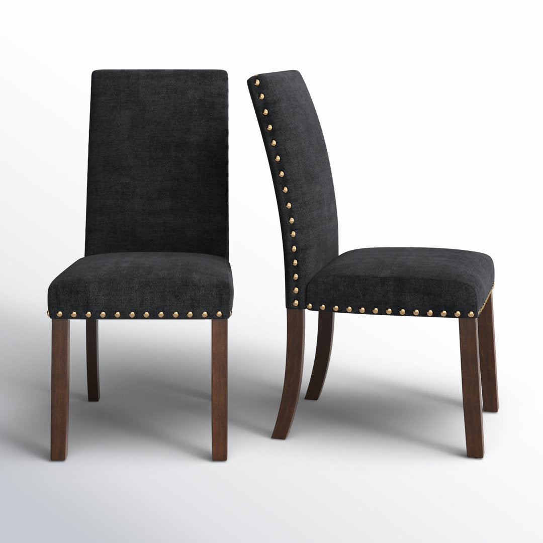 Bontrager Linen Dining Room Parsons Chair (Set of 2) Andover Mills™ Upholstery Color: Black