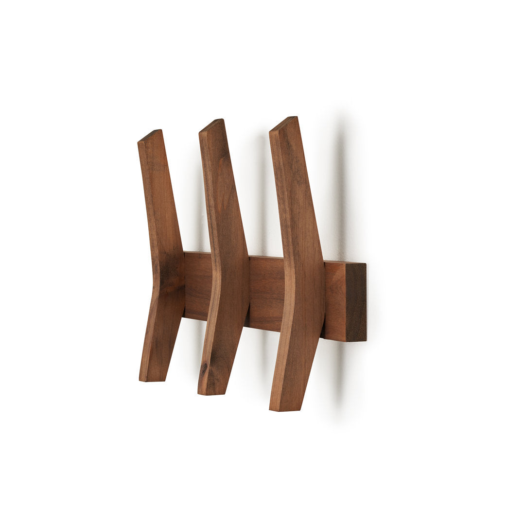 Algarin Mid Century Coat Rack With 3 Wooden Hooks - Black Wade Logan® Color: Walnut