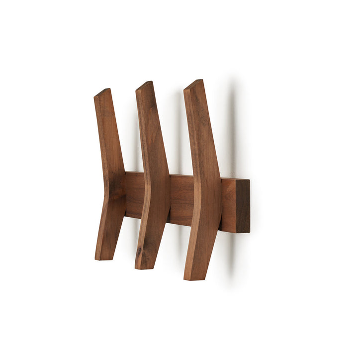 Algarin Mid Century Coat Rack With 3 Wooden Hooks - Black Wade Logan® Color: Walnut