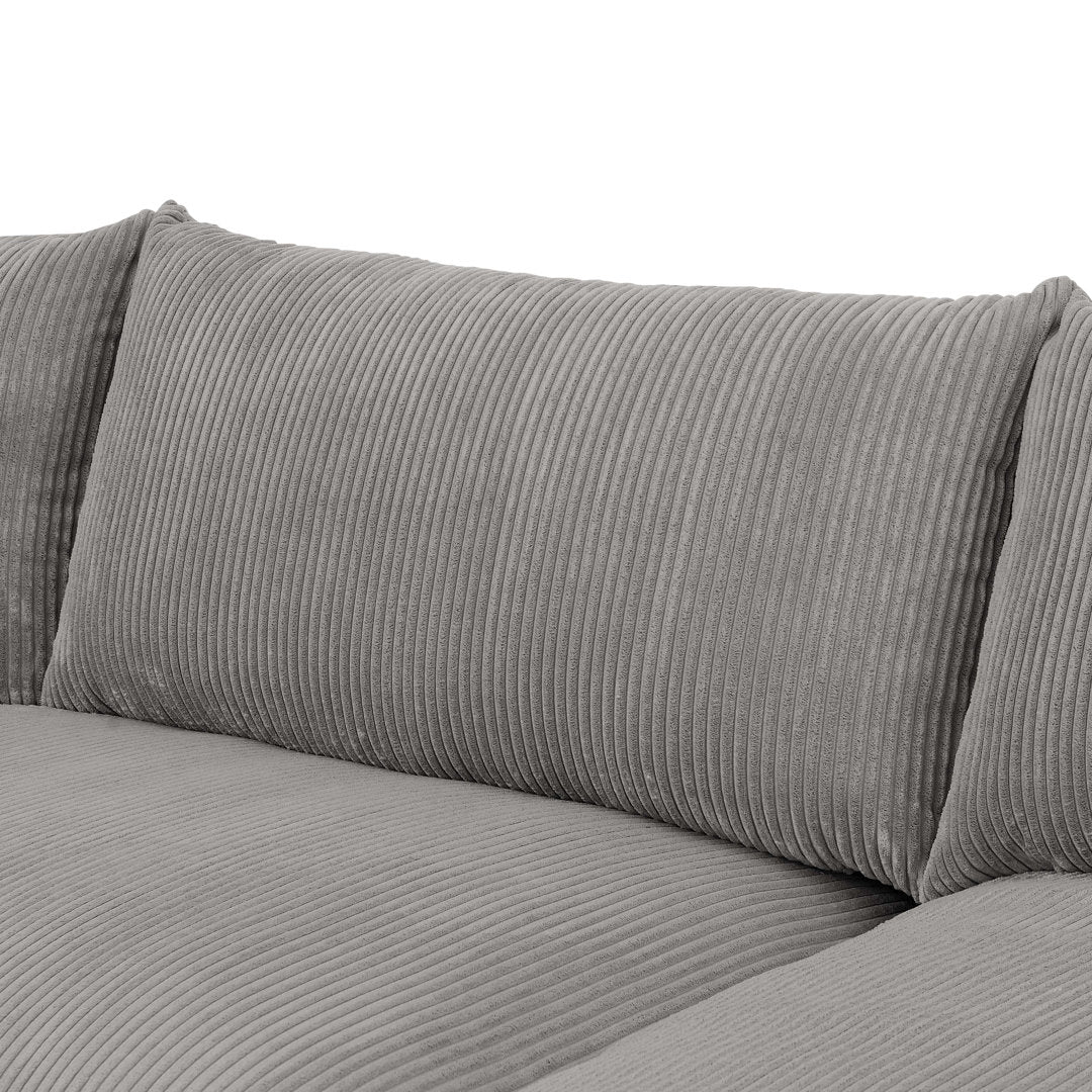 Ayvion Upholstered Chaise Lounge Wade Logan® Fabric: Light Gray Corduroy