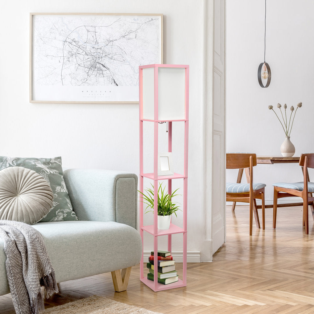 Abeyta 62.75" Column Floor Lamp Mercury Row® Teen Base Finish: Light Pink, Bulb Included: No