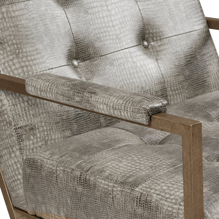 Wembley Armchair Steelside™ Leather Type: Gray Faux Leather
