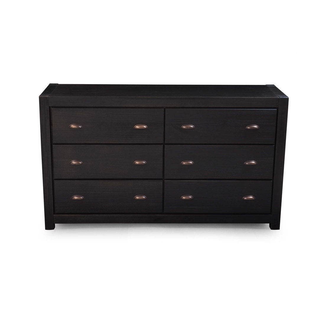 Montauk 6 Drawer Double Dresser Grain Wood Furniture Color: Farmhouse Black