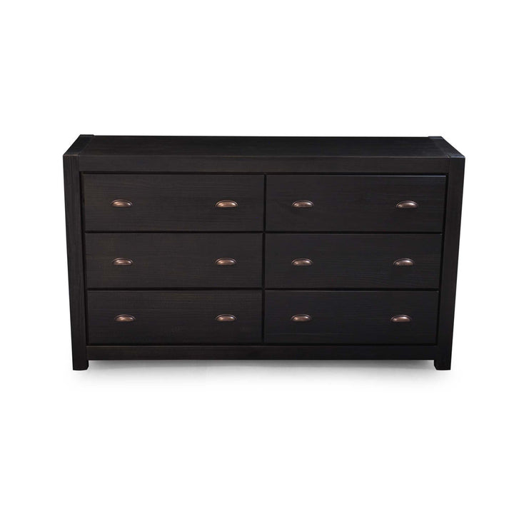 Montauk 6 Drawer Double Dresser Grain Wood Furniture Color: Farmhouse Black