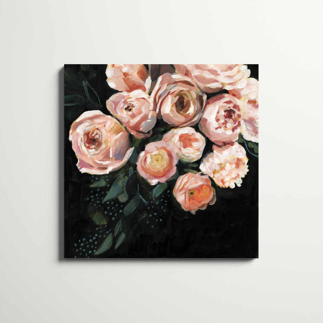 Peachy Blooms II' by Victoria Borges - Wrapped Canvas Painting on Canvas Winston Porter Size: 36" H x 36" W