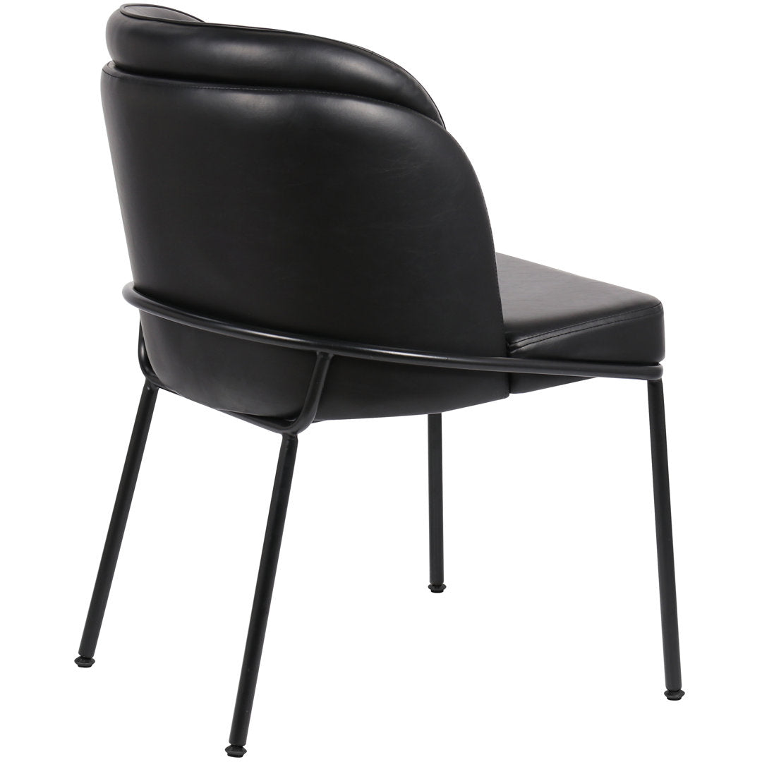 Philpott Faux Leather Dining Chair, Set Of 2 (Set of 2) Trent Austin Design® Upholstery Color: Black