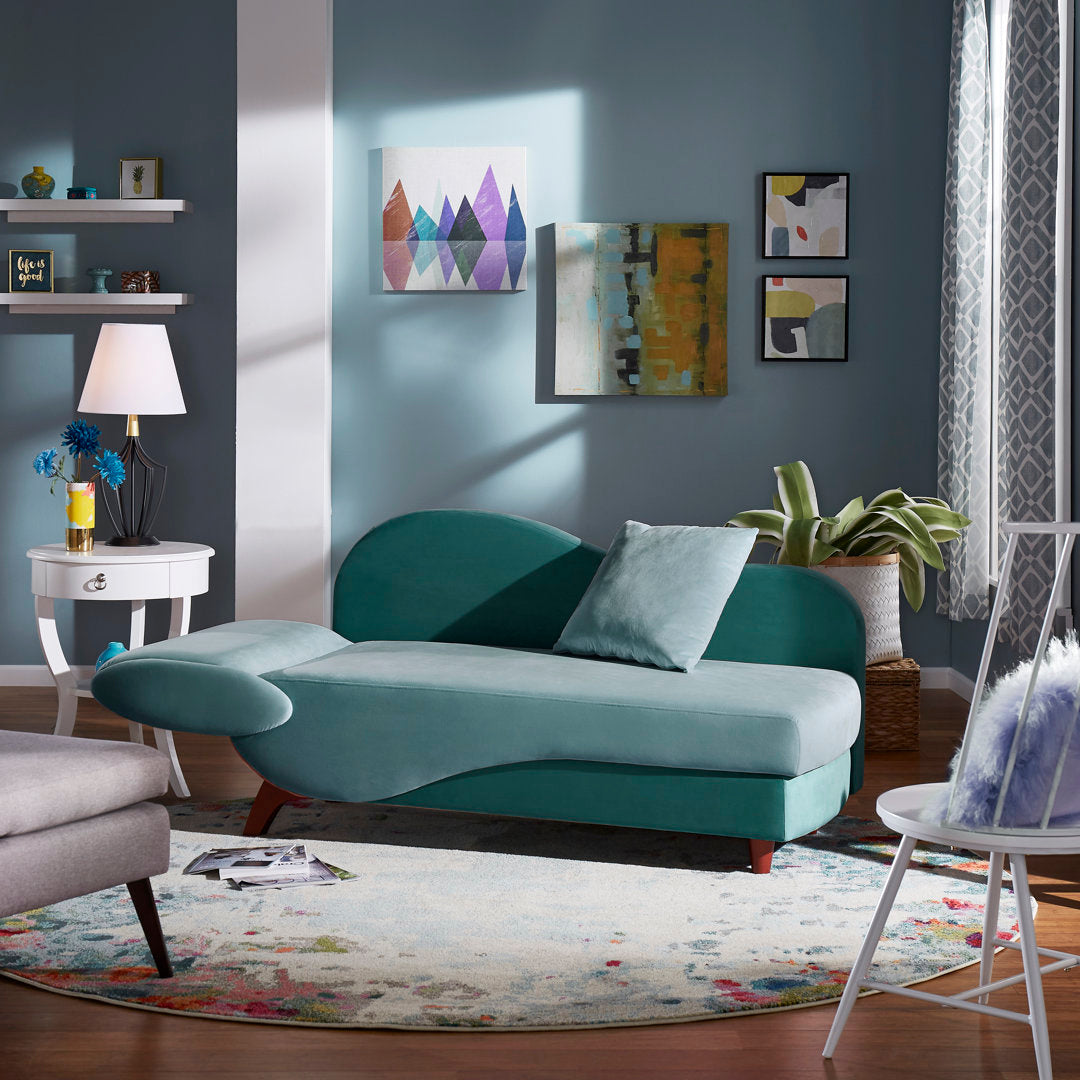 Gaven Armless Reclining Foam Chaise Lounge with Storage Mercury Row® Teen Upholstery Color: Dark Green/Light Green