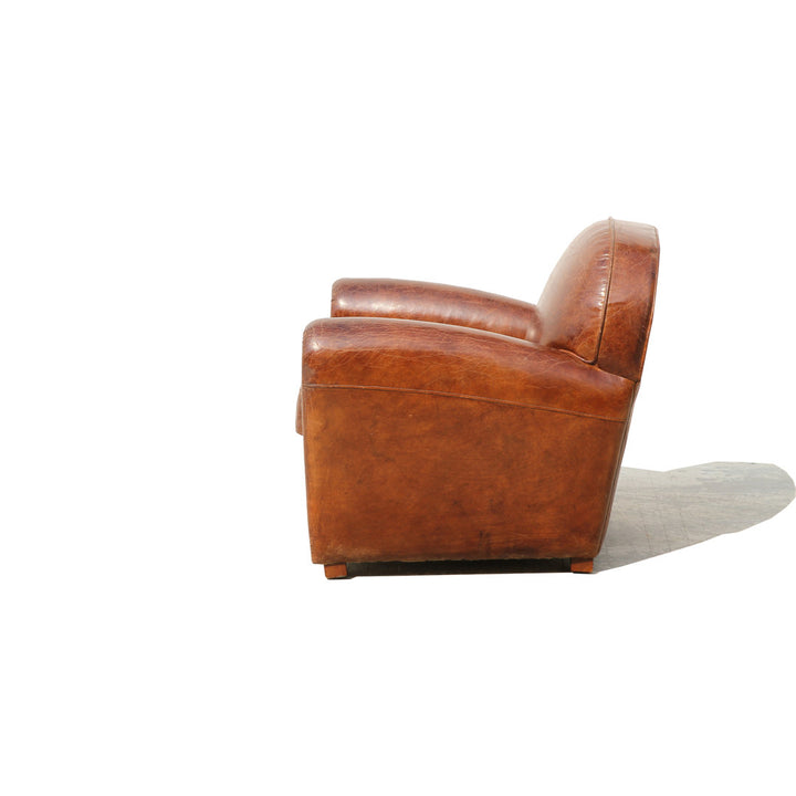 32" Wide Top Grain Leather Armchair Pasargad