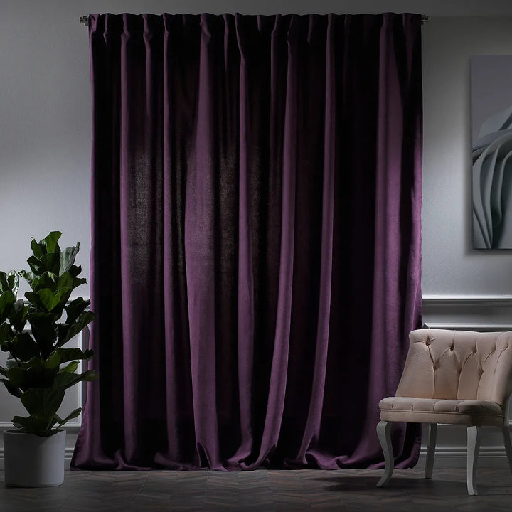 Extra wide x Extra Long Custom Made Decorative Single Panel Lilijan Home & Curtain Curtain Color: Purple Size per Panel: 100" W x 288" L