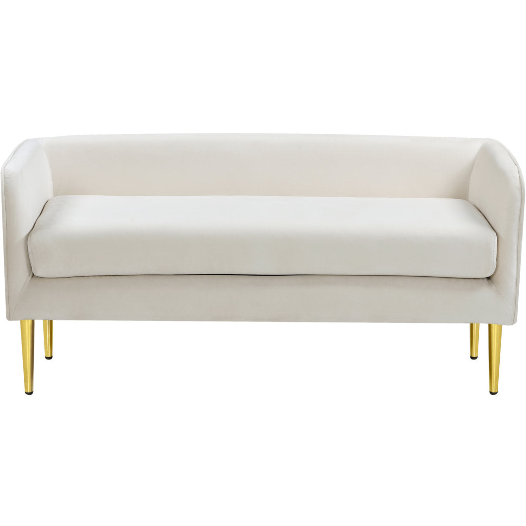 Manuel Upholstered Bench Everly Quinn Color: Cream