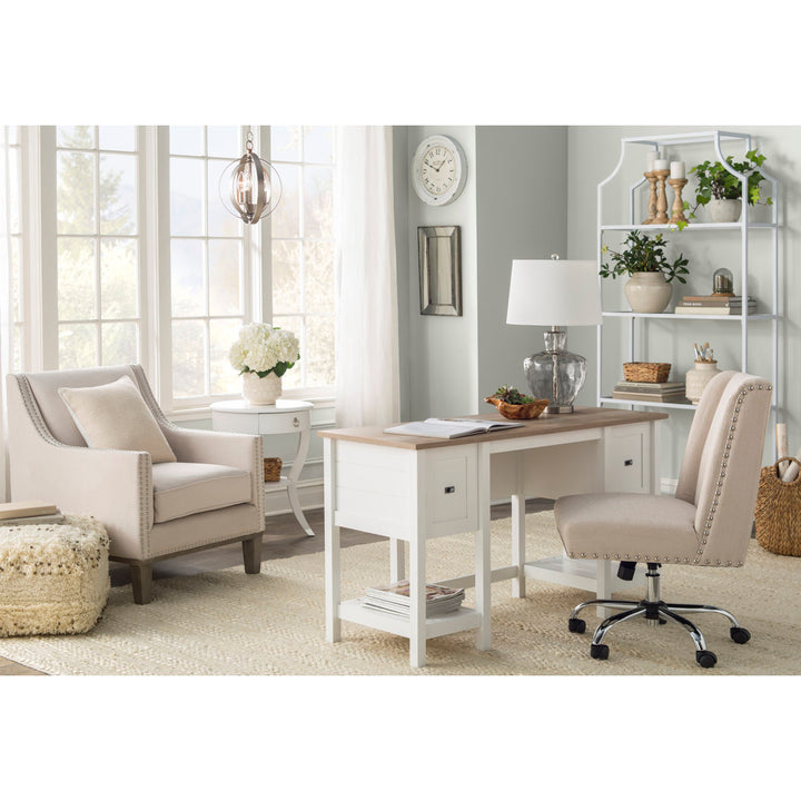 Myrasol Desk Highland Dunes Color: Lintel Oak/Soft White