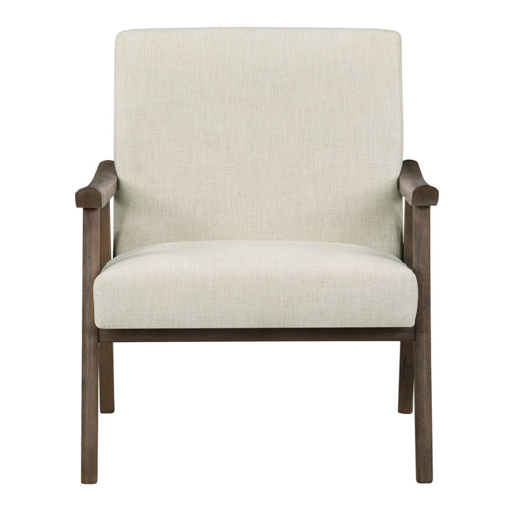 Albury 27.25" Wide Polyester Lounge Chair Wade Logan® Leg Color: Dark Brown Fabric OR Leather Type: Beige 100% Polyester