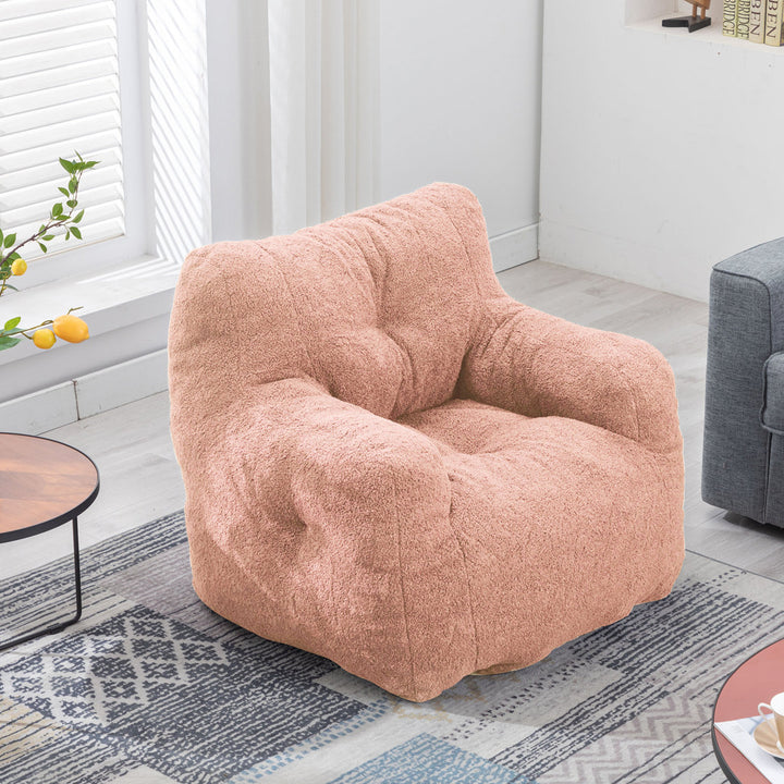 Medium Bean Bag Chair Viv + Rae™ Body Fabric: Light Pink Faux Fur