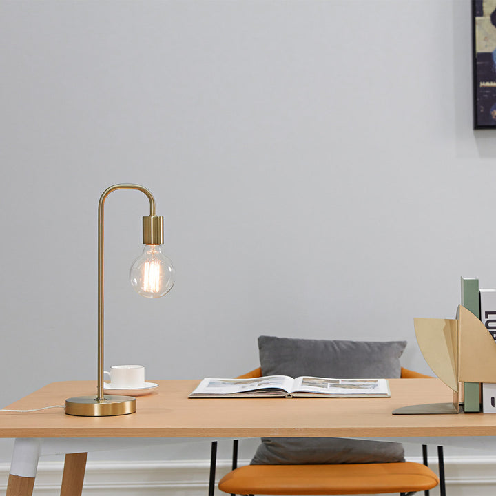 Kazutaka 18" Arched Lamp 17 Stories Base Color: Matte Brass