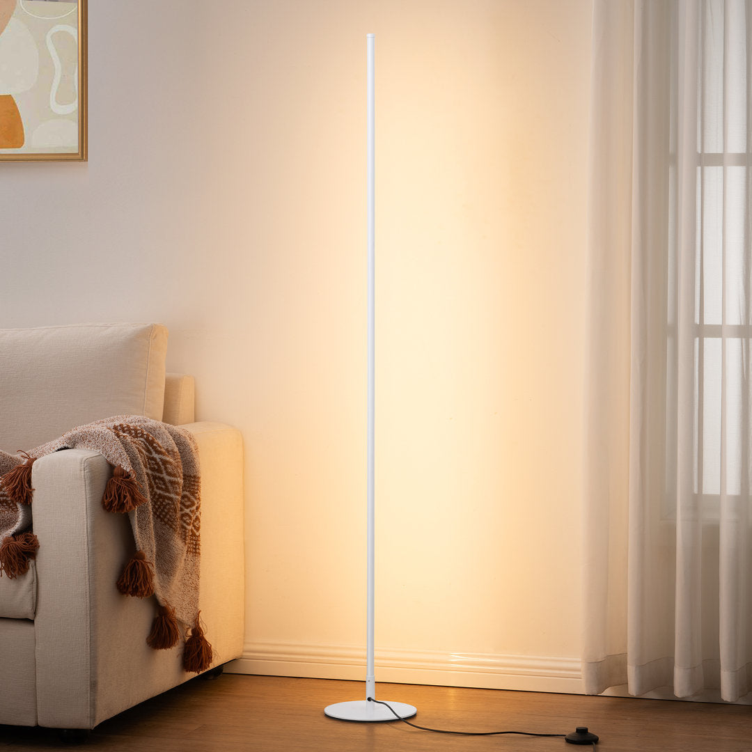 Allana 58" Dimmable LED Novelty Corner Floor Lamp Wrought Studio™ Base Finish: White