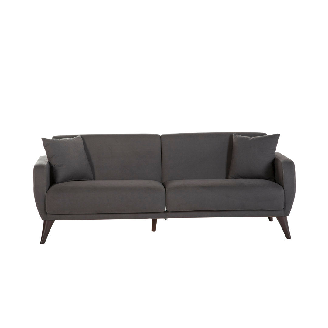 Lelana Twin 78.75 Polyester Tufted Sofa Brayden Studio® Fabric: Charcoal