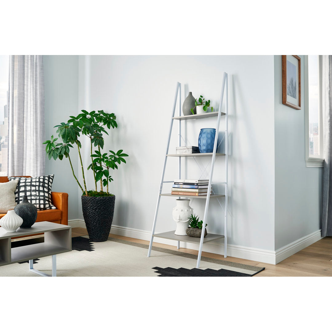 ClosetMaid Industrial 4-Tier Ladder Bookcase ClosetMaid Color: Taupe/White