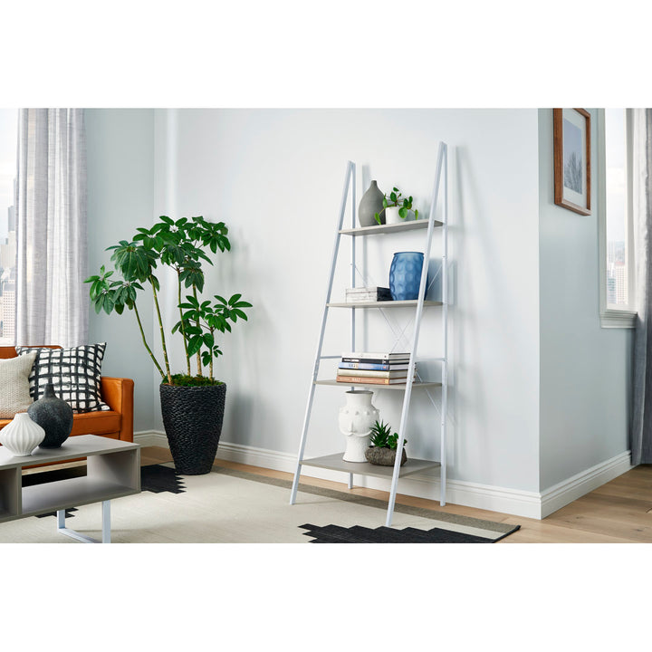 ClosetMaid Industrial 4-Tier Ladder Bookcase ClosetMaid Color: Taupe/White