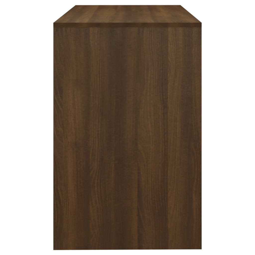 Desk with Drawers Computer Desk Home Office Study Table Engineered Wood Latitude Run® Color: Brown Oak