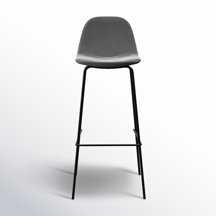 Kody Upholstered Bar & Counter Stool (Set of 2) AllModern Color: Platinum Velvet Seat Height: Bar Stool (30.5" Seat Height)