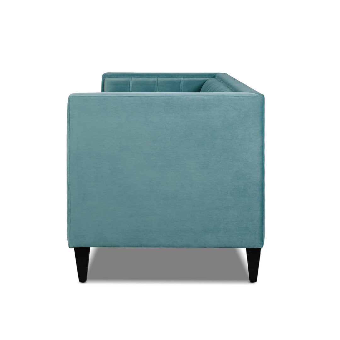 Allia 84" Tuxedo Arm Sofa Langley Street® Upholstery Color: Arctic Blue Velvet