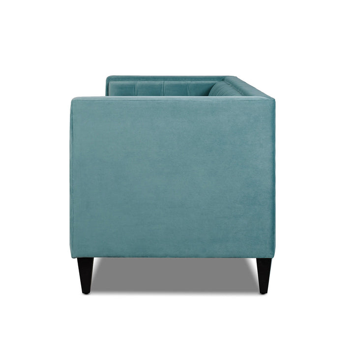 Allia 84" Tuxedo Arm Sofa Langley Street® Upholstery Color: Arctic Blue Velvet