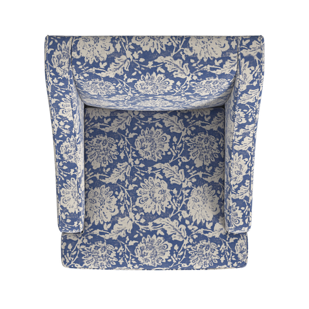 Adona Accent Chair Mistana™ Fabric: Blue Floral 100% Polyester,
