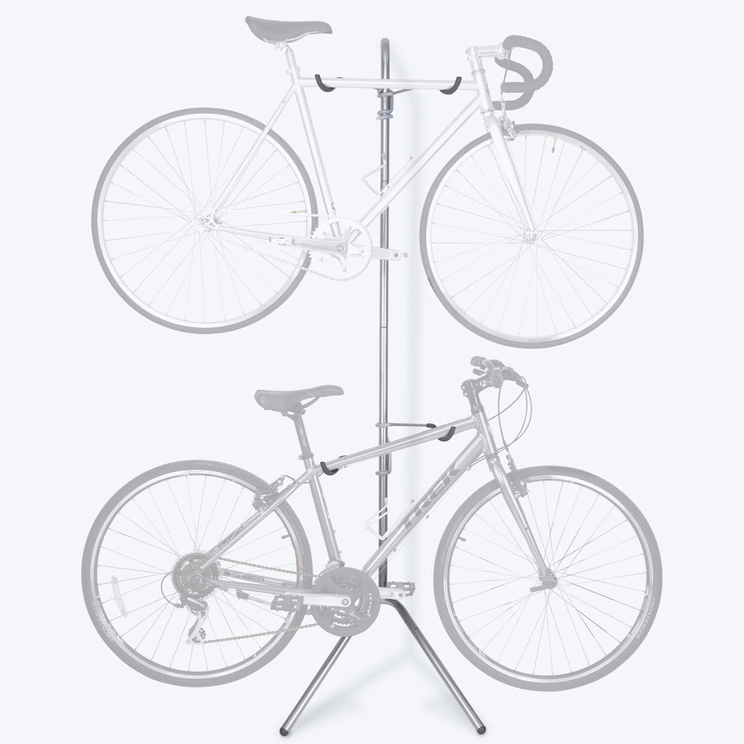 delta Alloy Freestanding Wall Fully Adjustable 2 Bike Single Pole Gravity Bike Storage Rack Delta Design