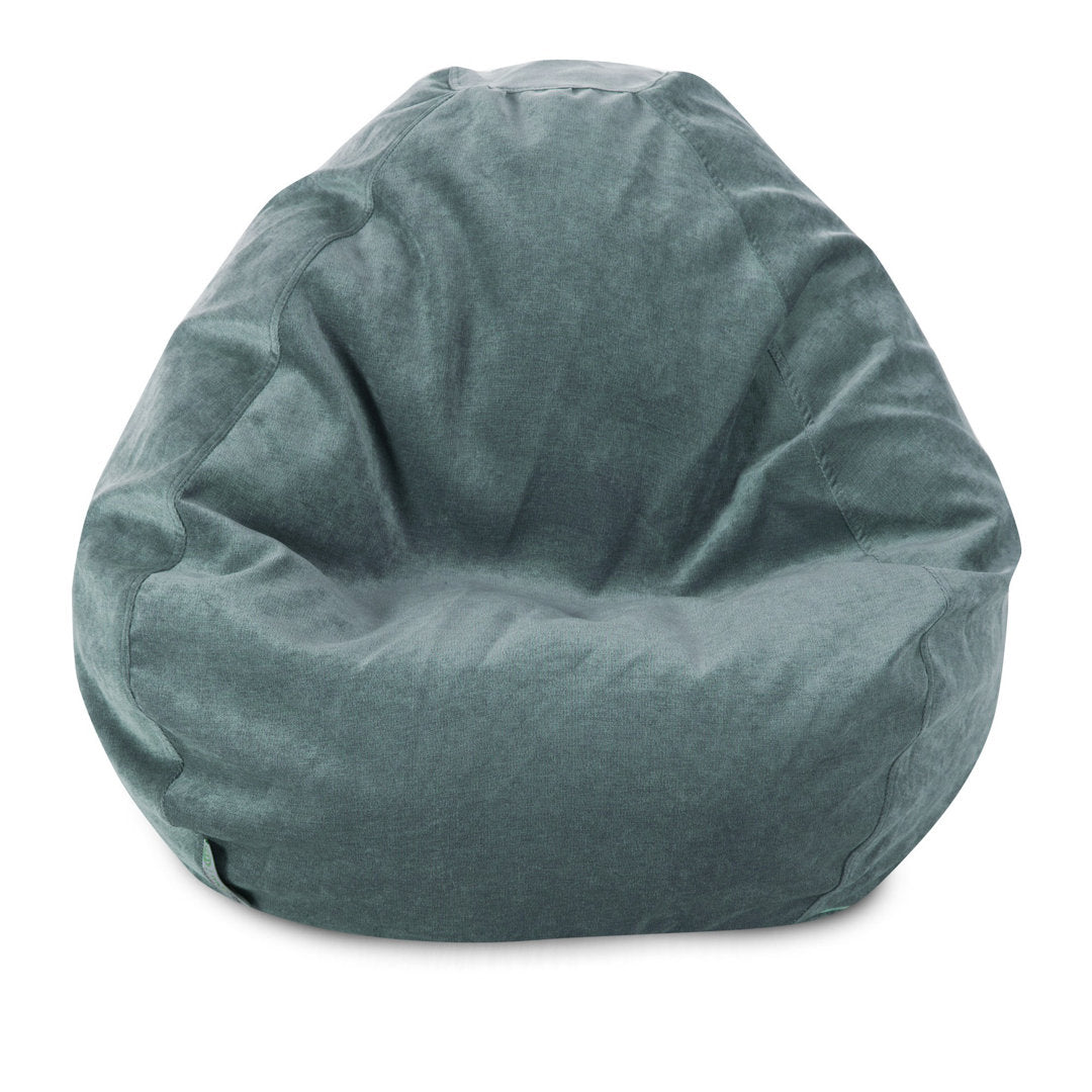 Velvet Bean Bag Chair & Lounger Ebern Designs Upholstery Color: Orange Size: 23" H x 35" W x 35" D