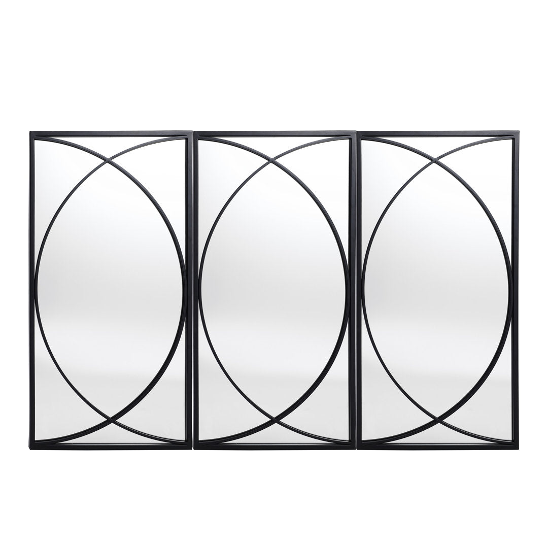 Gaebriel Rectangle Metal Wall Mirror (Set of 3) Ivy Bronx