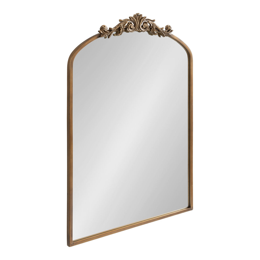 Anglo Arendahl Traditional Accent Mirror Fleur De Lis Living Size: 36" x 24" Finish: Antique Gold