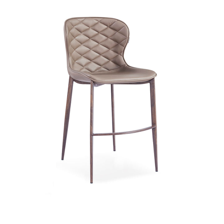 Albert Upholstered Bar & Counter Stool Upper Square™ Upholstery Color: Taupe, Base Color: Wood Veneer Seat Height: Counter Stool (24” Seat Height)