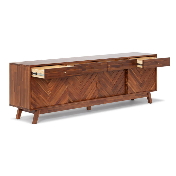 Anja 79'' Media Console AllModern Color: Brown