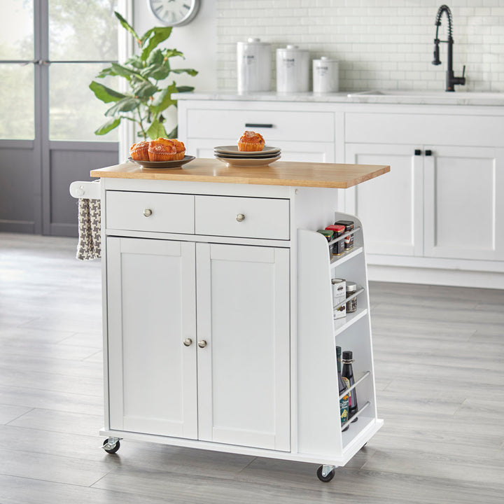 Ferraro Kitchen Cart Alcott Hill® Base Finish: White