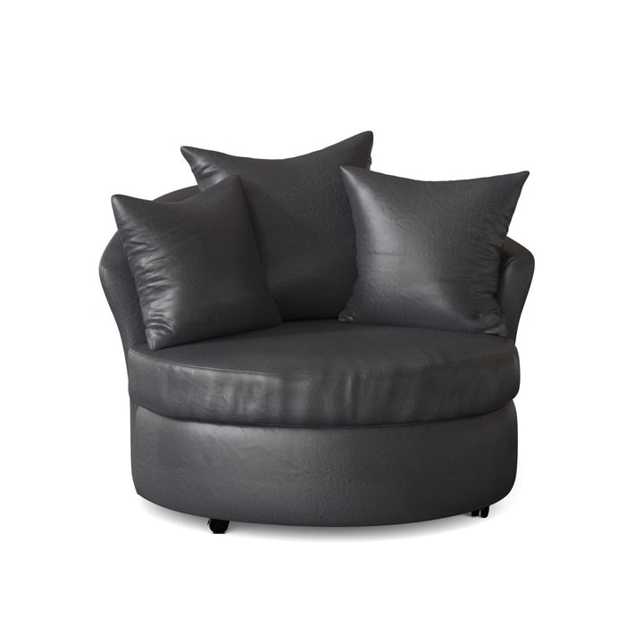 Alsup Barrel Chair Andover Mills™ Fabric: San Marino Black